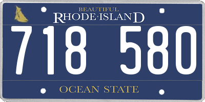 RI license plate 718580