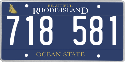 RI license plate 718581