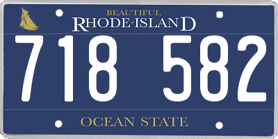 RI license plate 718582