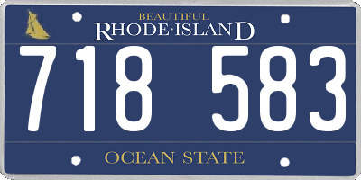 RI license plate 718583