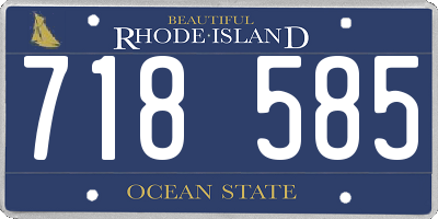 RI license plate 718585