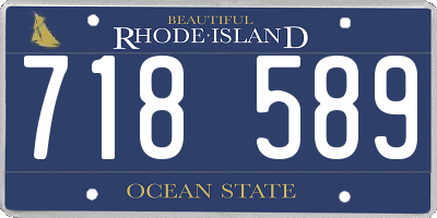 RI license plate 718589