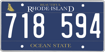 RI license plate 718594