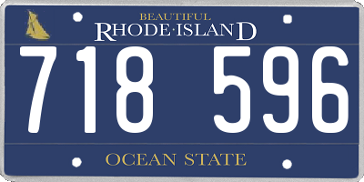 RI license plate 718596