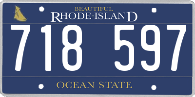 RI license plate 718597