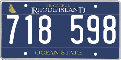 RI license plate 718598