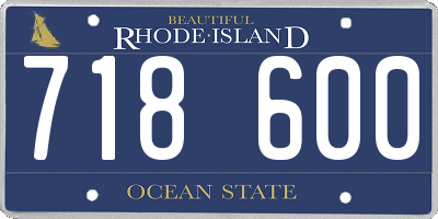 RI license plate 718600
