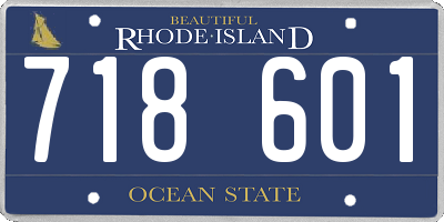 RI license plate 718601