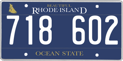 RI license plate 718602