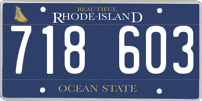 RI license plate 718603