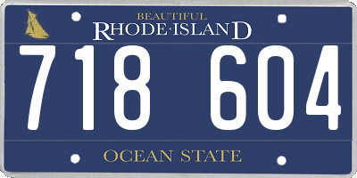 RI license plate 718604