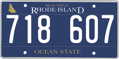 RI license plate 718607