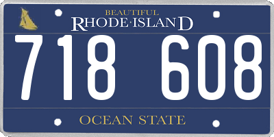 RI license plate 718608