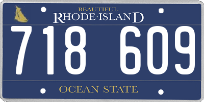 RI license plate 718609