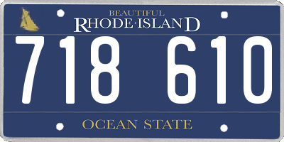 RI license plate 718610