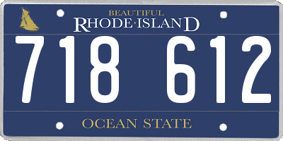 RI license plate 718612