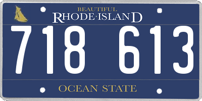 RI license plate 718613