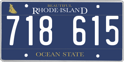 RI license plate 718615
