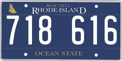 RI license plate 718616