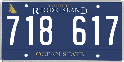 RI license plate 718617