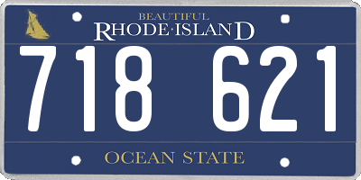 RI license plate 718621