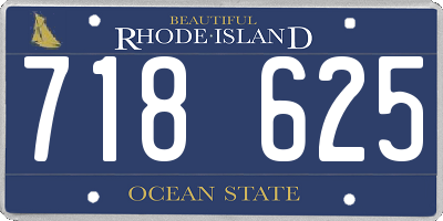 RI license plate 718625