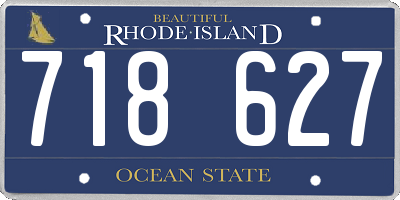 RI license plate 718627