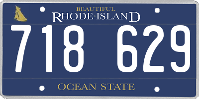RI license plate 718629