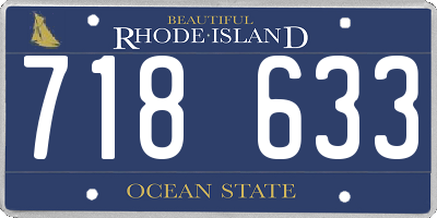RI license plate 718633