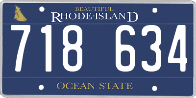 RI license plate 718634