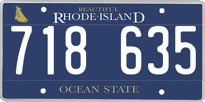 RI license plate 718635