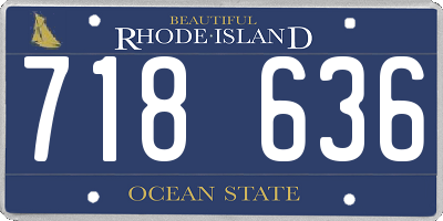 RI license plate 718636