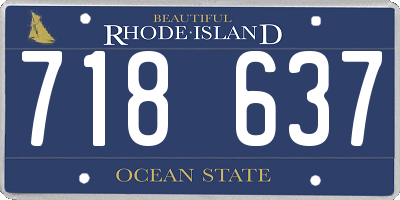 RI license plate 718637