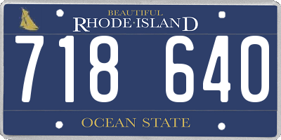 RI license plate 718640