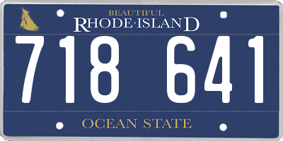 RI license plate 718641