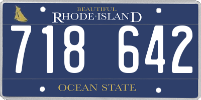 RI license plate 718642