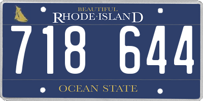 RI license plate 718644