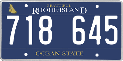RI license plate 718645