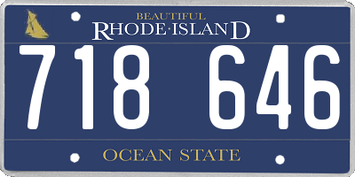 RI license plate 718646