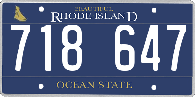 RI license plate 718647