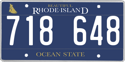 RI license plate 718648