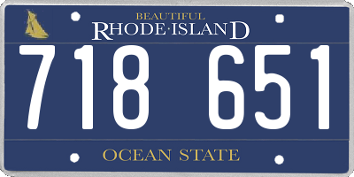 RI license plate 718651