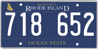 RI license plate 718652