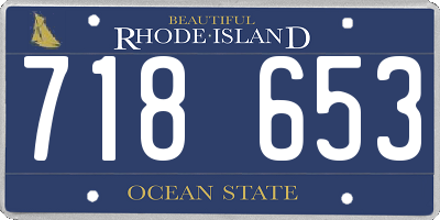 RI license plate 718653