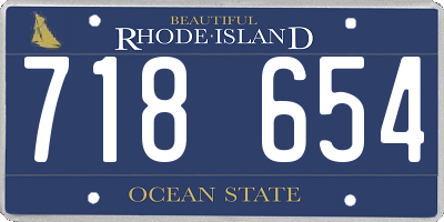 RI license plate 718654