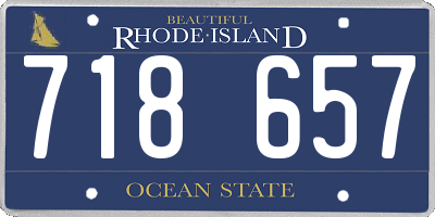 RI license plate 718657