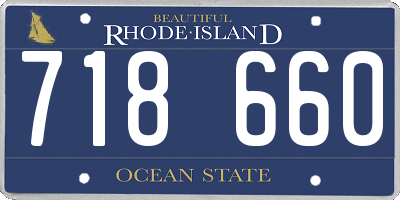 RI license plate 718660