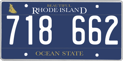 RI license plate 718662