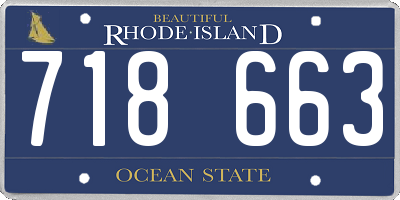 RI license plate 718663