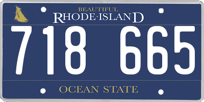 RI license plate 718665